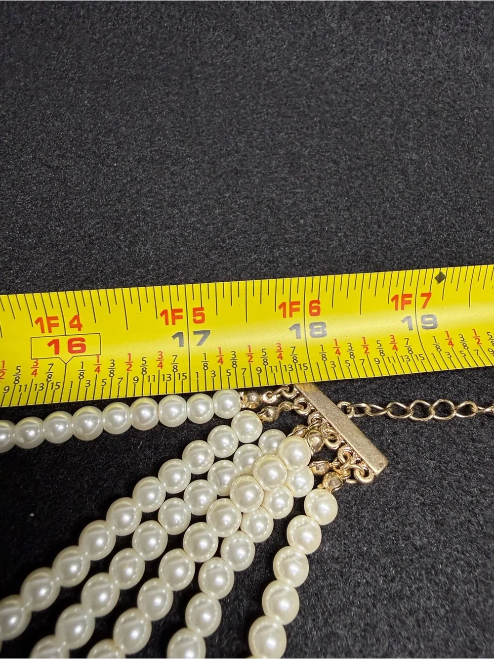 Vintage Italian Faux Pearl Multi Strand Statement Necklace Rhinestone Flower